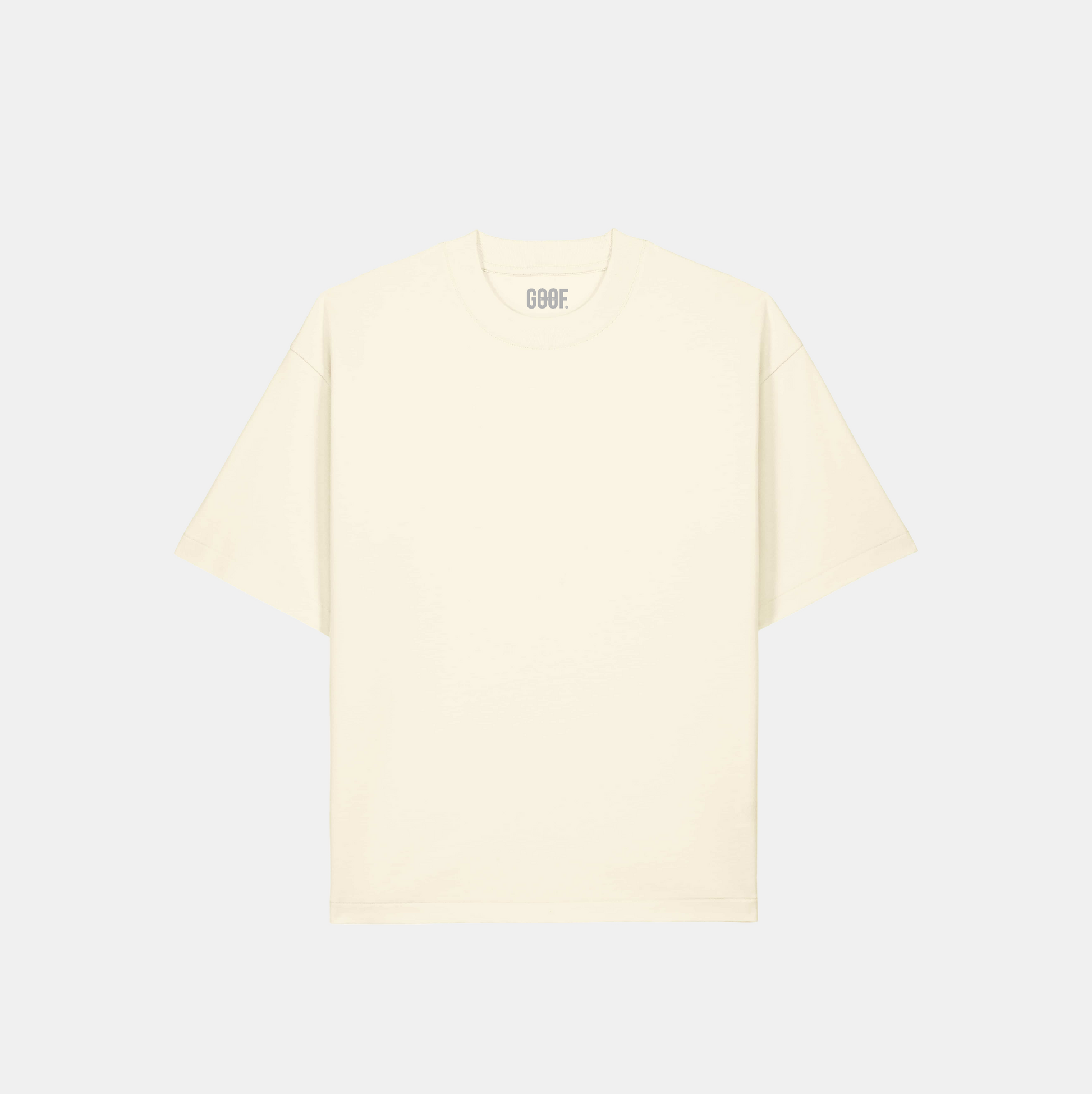 Essential Tee Cream flat lay product shot